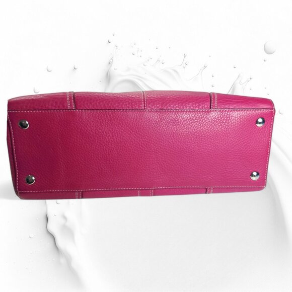 Coach Hamptons turnlock Satchel in hot pink - Picture 8 of 12